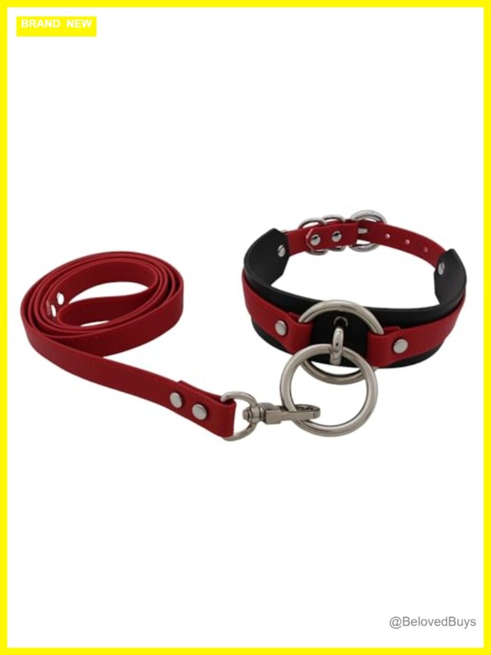 O-Ring Faux Leather Choker Necklace Collar Women Adjustable